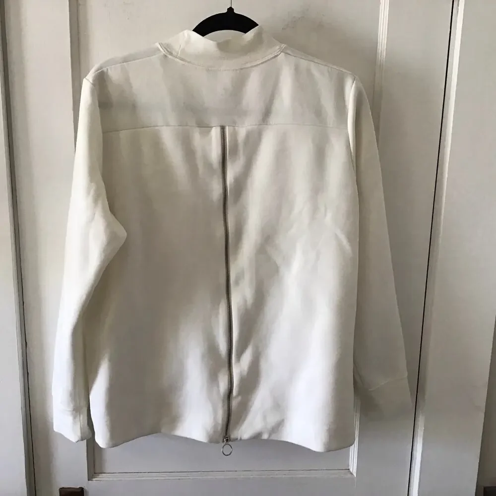 Nike Cream Mock Neck Sweatshirt with Adjustable zippered back Large